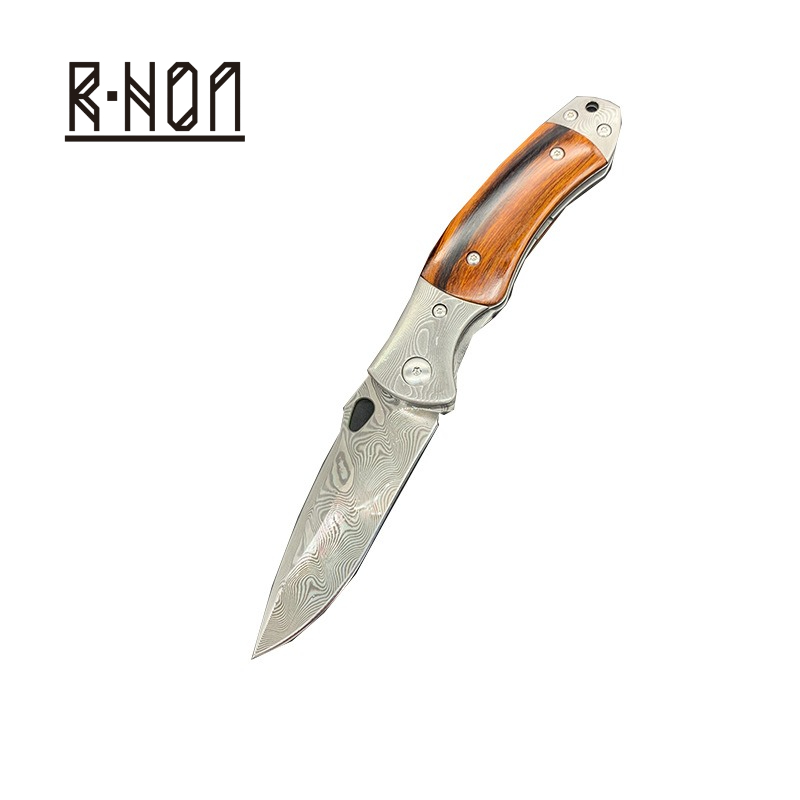 Edc Carry Pocket Knife - RHON 3.14인치 프리미엄 다마스커스 스틸 접이식