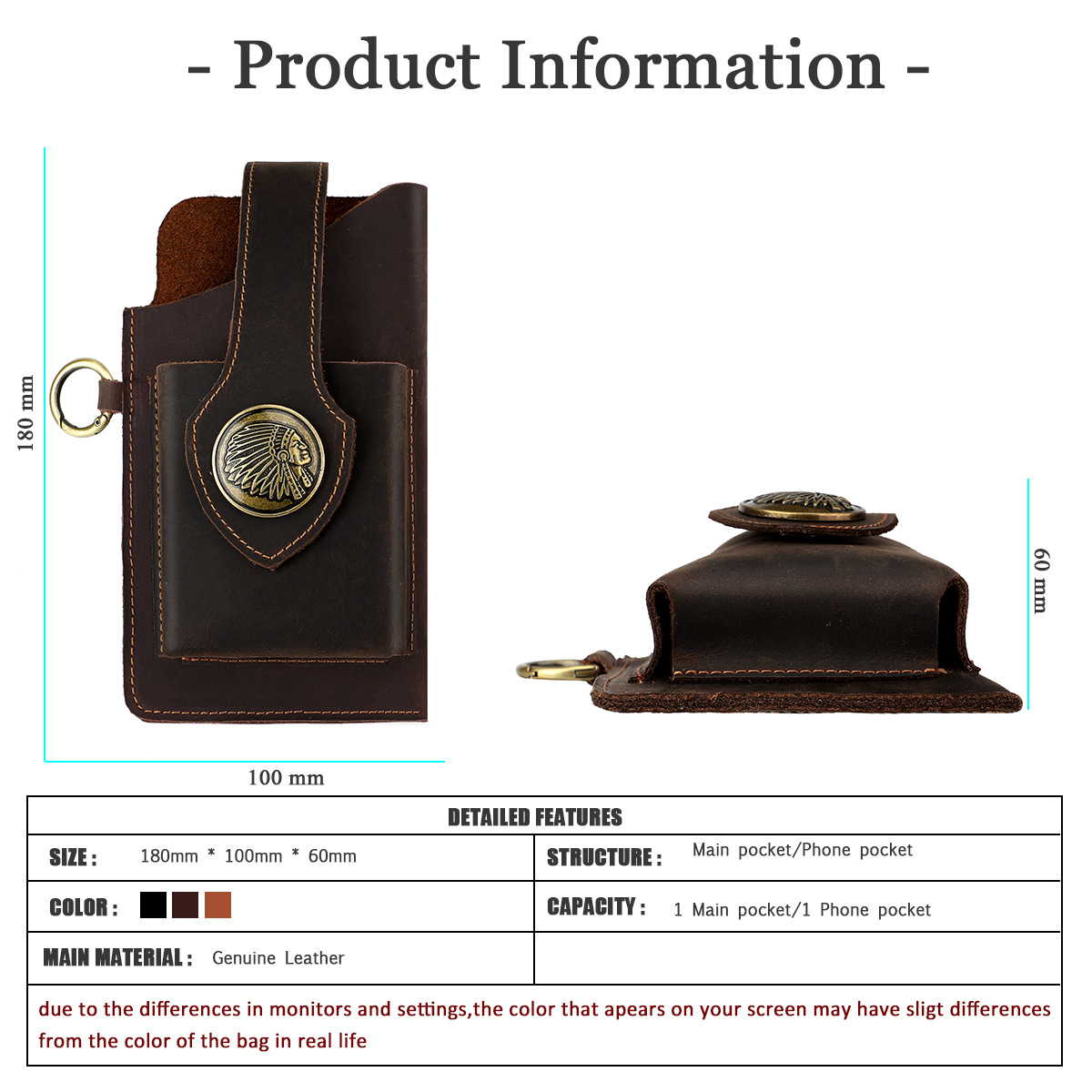 남성용 가죽 벨트 루프 휴대폰 파우치, 허리에 착용하는 - Edc Carry Bag For Men 리뷰 및 가격